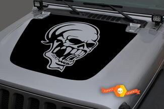 Jeep Hood Vinyl Skull Grin Blackout Decal Sticker for 18-19 Jeep Wrangler JL#3
