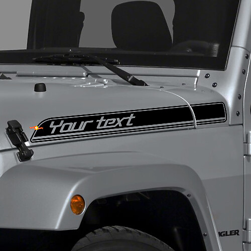 Jeep Wrangler Renegade Hood Side Stripes graphics Decals Kit CJ, TJ, YJ sticker
