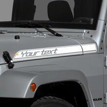 Custom Text Outline Hood Side Stripe Vinyl Decal Kit for Jeep Wrangler_2