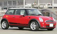 Mini Cooper R50 R53 checkered flag side stripes graphics Stickers Decals 1
 2