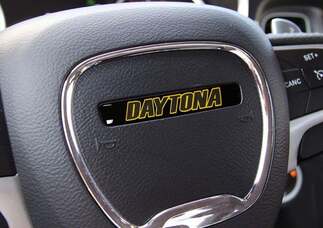 One Steering Wheel Daytona Yellow emblem domed decal Challenger Charger
