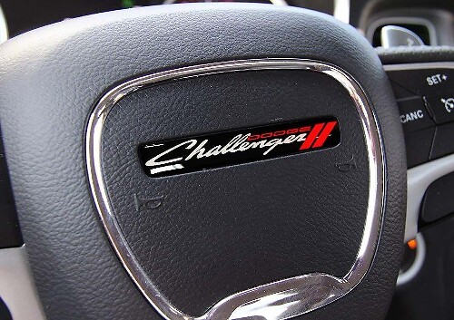Old Style Steering Wheel Emblem Domed Decal for Dodge Challenger