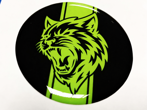 Hellcat Style Lime Green Racing Stripe Custom Cat Domed Insert Fuel Door Vinyl Decal Sticker for Dodge Challenger