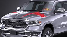 Dodge ram 2009 -2019 hood raise Sticker Decal / hood spears stripe stripes
 2
