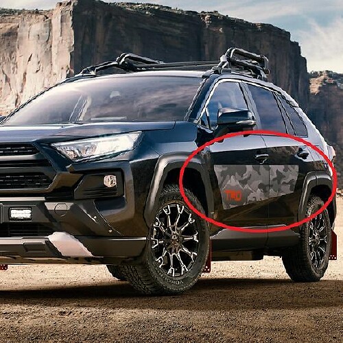 TRD Style Camo Side Stripes Vinyl Decal Pair for Toyota RAV4 2019-2020