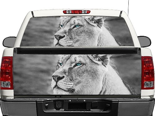 White Lion Rear Window or Tailgate Vinyl Decal for Pickup Truck SUV