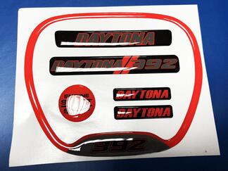Set of Charger Red Daytona 392 Steering WHEEL TRIM RING emblem domed decal Charger Dodge
