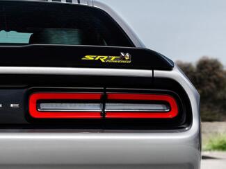 Scat Pack Challenger or Charger SRT Powered badge emblem domed decal Dodge Yellow color Grey Background with Black shadows
