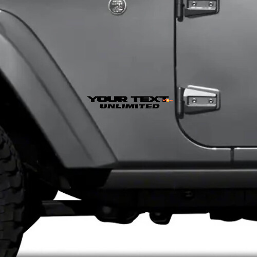 Custom Text Unlimited Side Vinyl Decal Set for Jeep Wrangler
