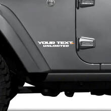 Custom Text Unlimited Side Vinyl Decal Set for Jeep Wrangler_3