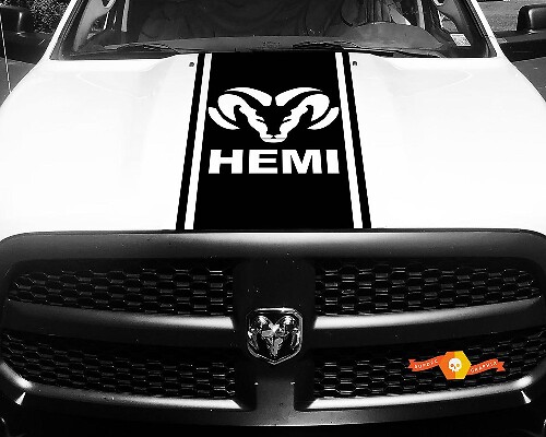 Dodge Ram 1500 2500 3500 Vinyl Racing Stripe RAM Hemi Hood Decals Stickers #14
