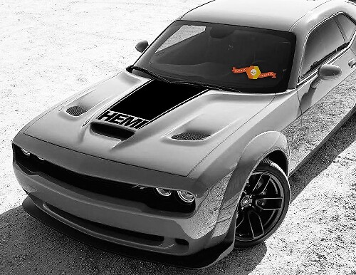 Dodge Challenger Hemi Vinyl Racing Hood Stripe Decal Sticker  #65

