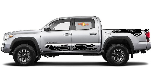TRD 4x4 Sport Punisher Side Skirt and Bed Side Vinyl Decal Kit for Toyota Tacoma 2016-20