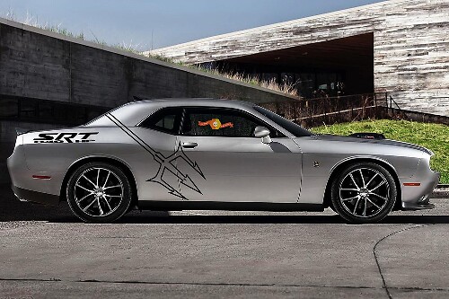 2 Side Dodge Challenger DEMON Pitchfork SRT 840 HP Side Vinyl Decals Graphics Sticker-1
