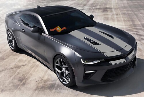 Dual Racin Stripes Hood Vinyl Decal Sticker for Chevrolet Camaro 2016-2018