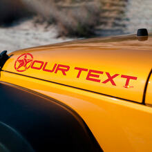 Custom Text Military Star Edition Bonnet Sticker Vinyl Decal for Jeep Wrangler 3