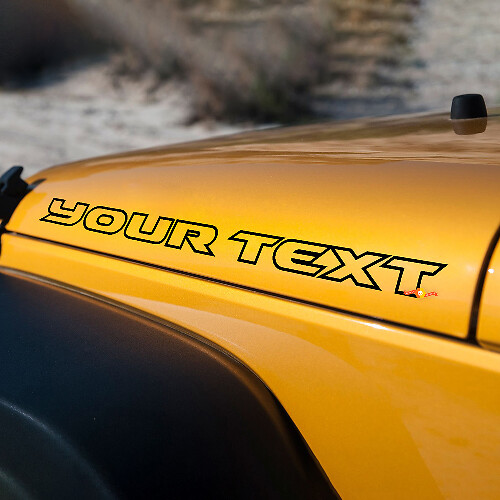 Custom Text Bonnet Sticker Vinyl Decal for Jeep Wrangler Rubicon