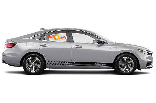 Racing rocker panel stripes vinyl decals stickers for 1999 - 2019 Honda Insight EX style #1
