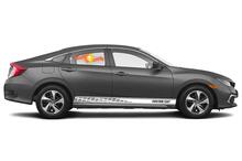 Racing rocker panel stripes vinyl decals stickers for Honda Civic Sport
 2