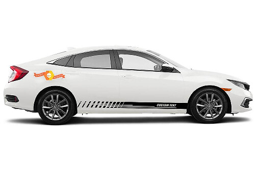 Racing Rocker Panel Stripes Vinyl Decals for Honda Civic EX