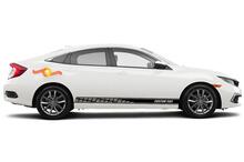 Racing rocker panel stripes vinyl decals stickers for Honda Civic EX
 2