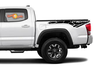2 Toyota Tacoma 2016-2019 3rd Gen Bedside TRD 4x4 Offroad Decals
