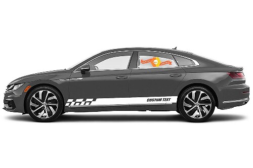 Racing rocker panel stripes vinyl decals stickers for Volkswagen Arteon R-Line
 1