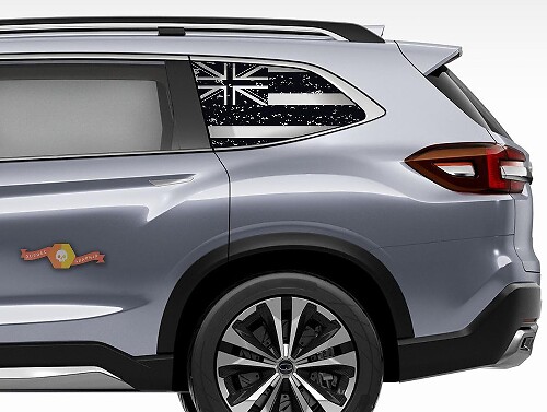 Suba Ascent Forester Hardtop USA Flag Destroyed Flag Hawaii Windshield Sticker Decal JKU JLU 2007-2019 or Tacoma 4Runner Tundra Dodge Challenger Charger Wrangler Rubicon - 100
