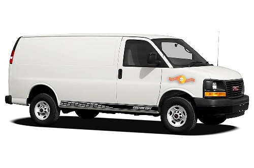 Racing rocker panel stripes vinyl decals stickers for GMC Savana Cargo
