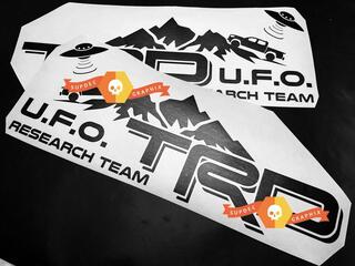 Pair of TRD UFO Research Team Side Vinyl Decals Stickers for Toyota Tacoma
