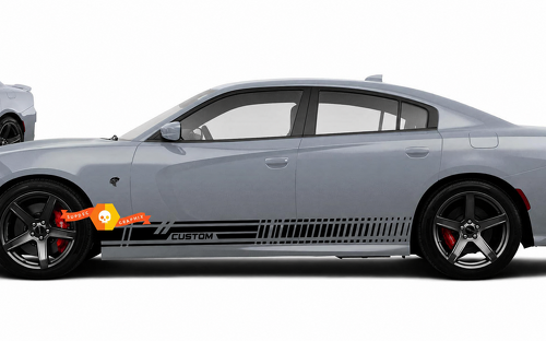 CUSTOM Slotted Stripe Pair Rocker Panel Vinyl Decal Sticker for Dodge Charger 2011-2026