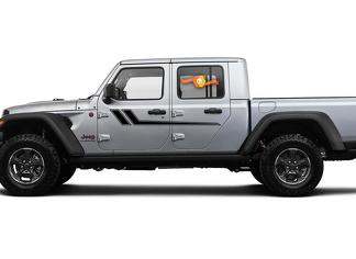 Jeep Gladiator Side JT Wrangler JL JLU doors stripes style Vinyl decal sticker Graphics kit for 2018-2021
