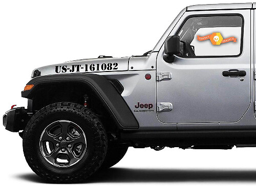 Custom Text Hood Vinyl Decal Kit for Jeep Gladiator JT Wrangler JL JLU