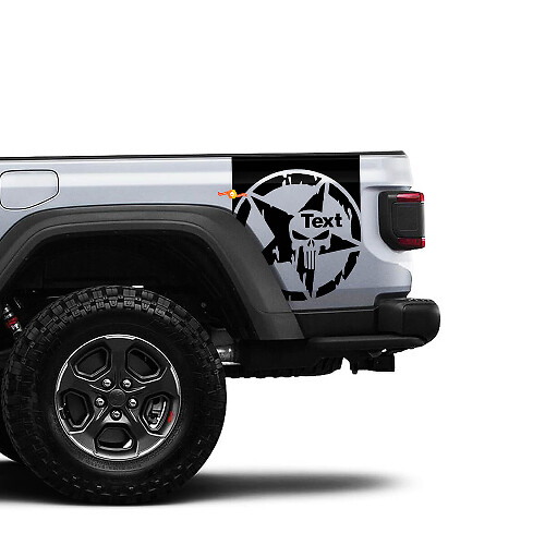 Distressed Punisher Star Vinyl Decal Sticker Graphics for Jeep Gladiator 1