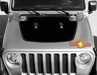 Jeep Gladiator JT Wrangler JL JLU Hood Boundary line style Vinyl decal sticker Graphics kit for 2018-2021
