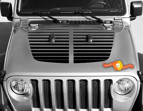 Jeep Gladiator JT Wrangler lines Split JL JLU Hood style Vinyl decal sticker Graphics kit for 2018-2021
