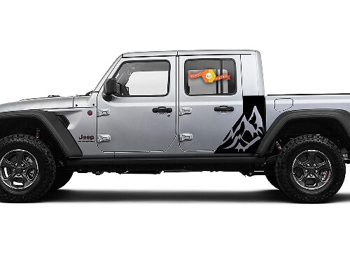 Jeep Gladiator 2 Side Mountains Sticker Decal Factory Style Body Vinyl Graphic Stripes Kit 2018-2021
