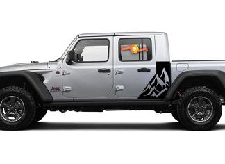 Jeep Gladiator 2 Side Mountains decal Factory Style Body Vinyl Graphic Stripes Kit 2018-2021
