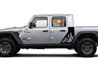 Jeep Gladiator 2 Side Mountains decal Factory Style Body Vinyl Graphic Stripes Kit 2018 - 2021
