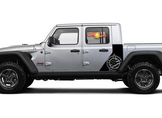 Jeep Gladiator Side Military Flag USA Star decal Factory Style Body Vinyl Graphic Stripes Kit 2018-2021
