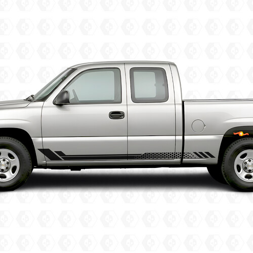 Honeycomb Door & Rocker Panel Vinyl Stripes for Chevrolet Silverado 1500 GMT800 1999-2007_1