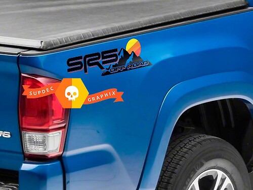 SR5 Off-Road Mountain Sunset Bed Side Vinyl Decal Pair for Toyota Trucks