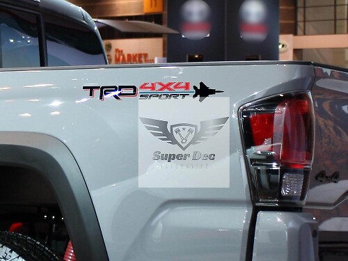 Pair of TRD 4x4 Sport Bedside Vinyl Decals Set for Toyota Trucks