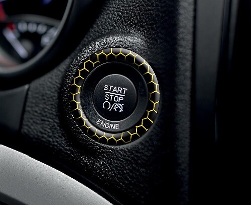 Honeycomb Start Button Ring Domed Decal for Dodge Challenger Charger
