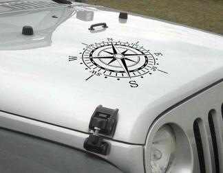 Compass hood vinyl decal sticker (fits to Jeep WRANGLER Rubicon)
