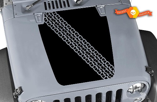 Tire Track Hood Vinyl Decal for Jeep Wrangler