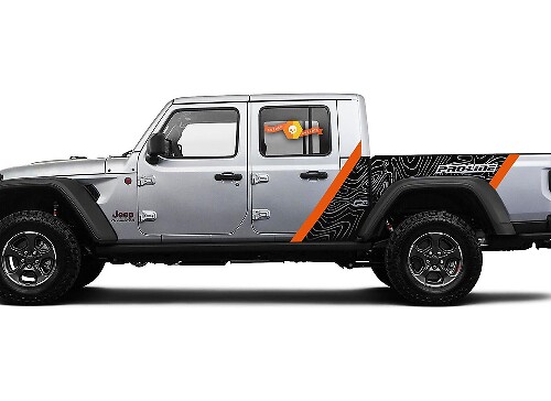 Pro-Line Topographic Map Side Vinyl Decal Kit for Jeep Gladiator