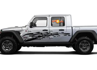 Jeep Gladiator Side JT Extra Large Side Drip Style Vinyl decal sticker Graphics kit for 2018 - 2021
