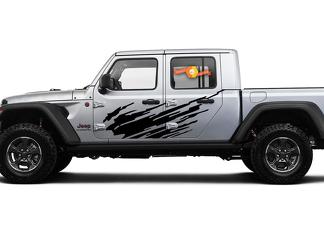 Jeep Gladiator Side Extra Large Side Splash unique Big Two Style Vinyl decal sticker Graphics kit for JT 2018-2021
