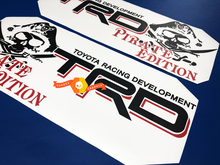 Pair of TRD Pirate Edition Toyota Racing Development bed side Truck decals stickers Tacoma Tundra FJ Cruiser
 2